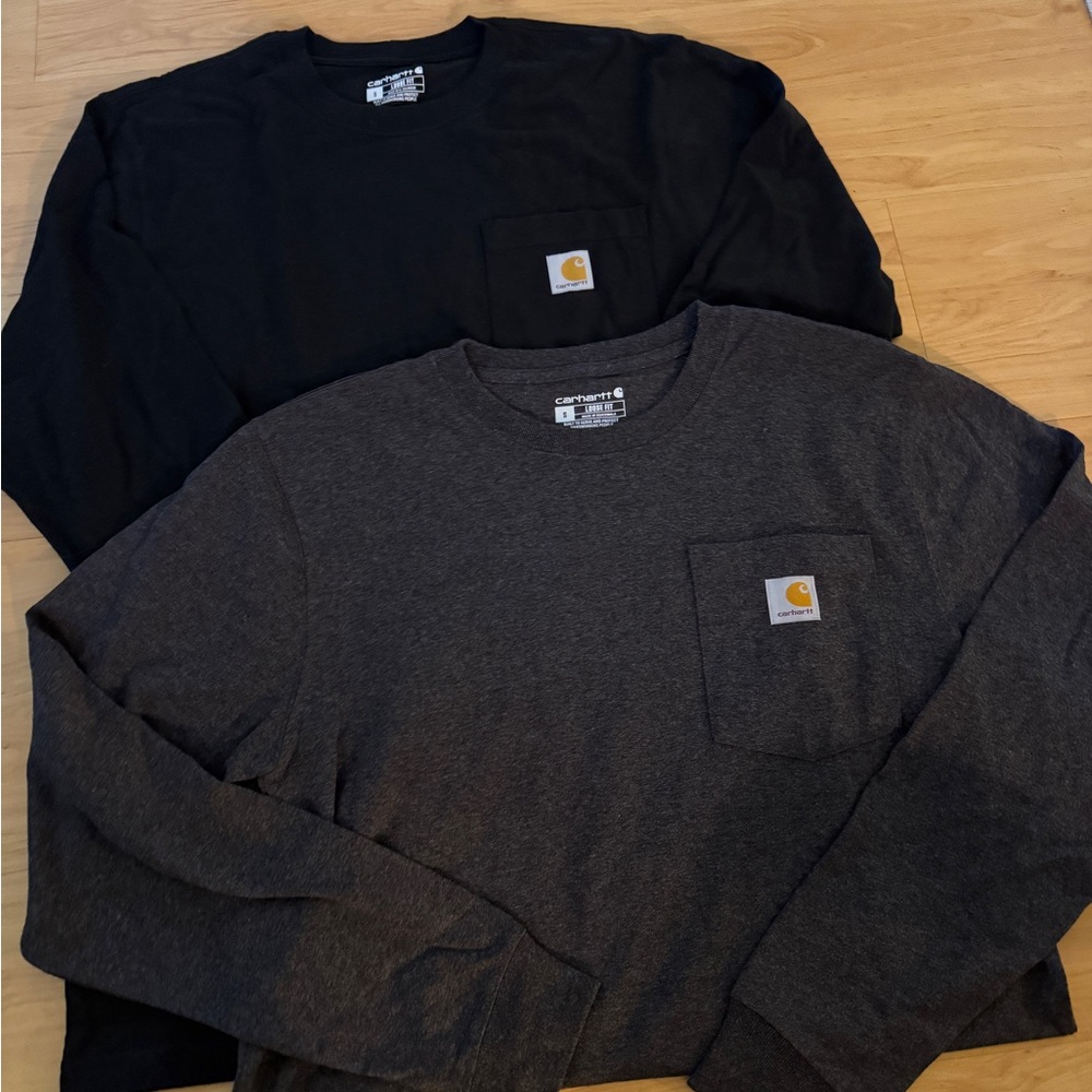 Carhartt Men's Long Sleeve Tees in Black and Dark Gray